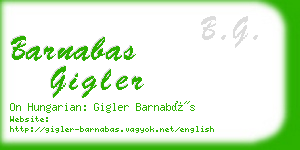 barnabas gigler business card